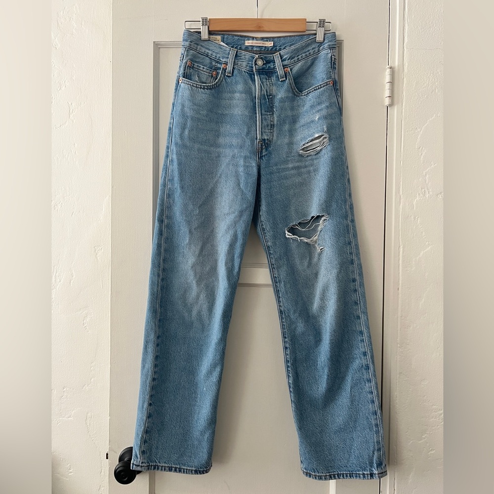 NWOT Levi’s Premium Ribcage Straight ankle denim high rise jeans 27w 29l light